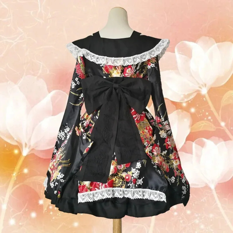 Asian Cosplay Anime - w,3;f'5\Japon Kimono Kadın Vintage Elbise Anime